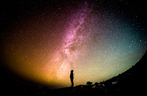 User experiencing space in VR